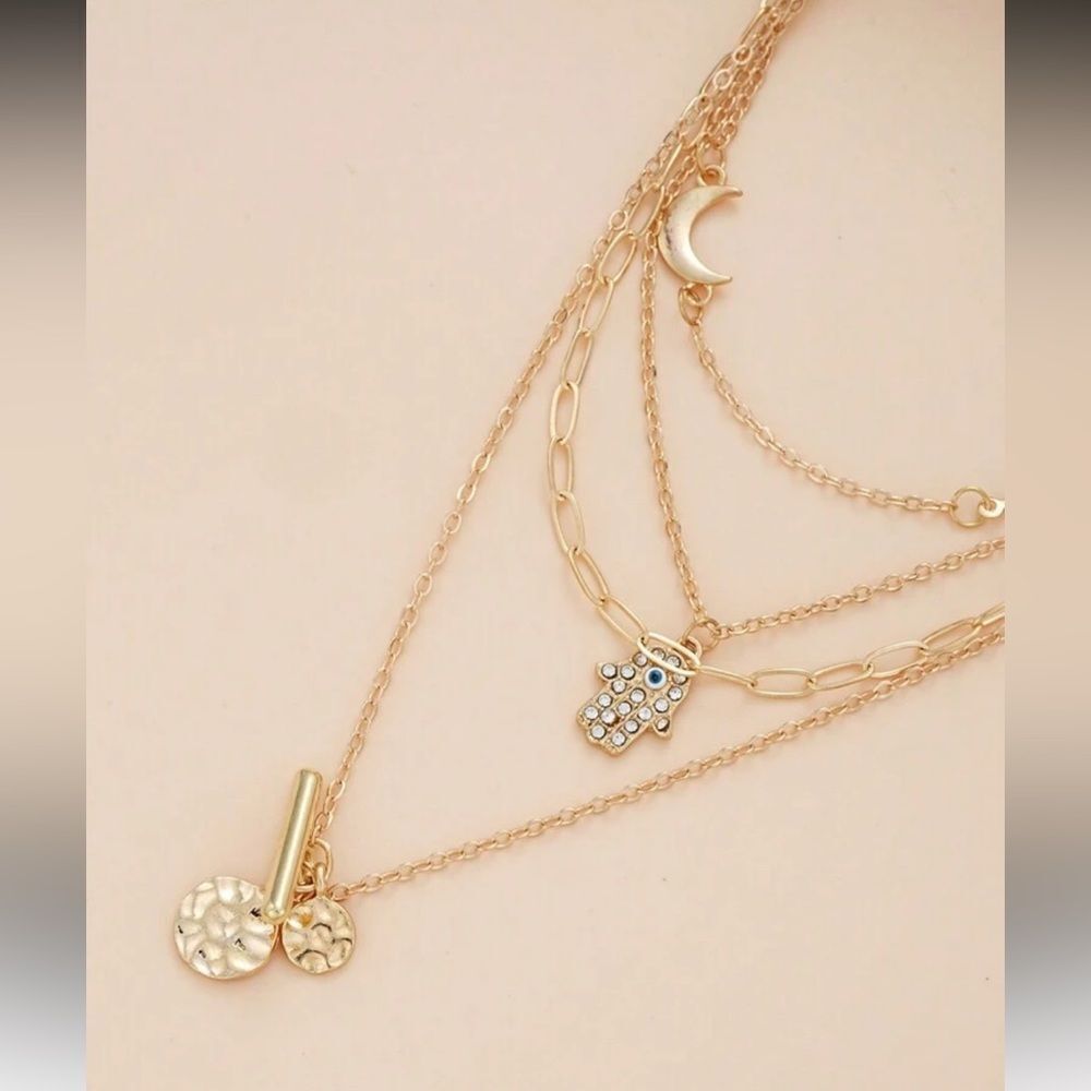 Gold Layered evil eye Necklace A1408 - Picture 2 of 6
